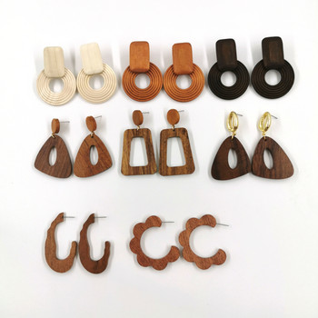 New Fashion Πολλαπλά ξύλινα σκουλαρίκια Big Drop για γυναίκες Pendent Bohemia Handmade Long Earring Brincos Party Jewelry Χονδρική