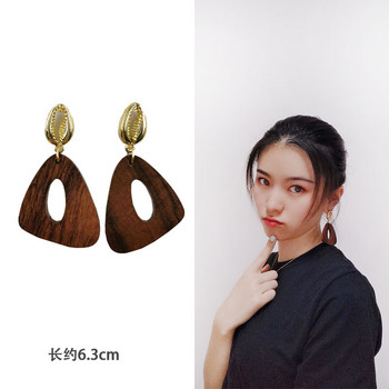 New Fashion Πολλαπλά ξύλινα σκουλαρίκια Big Drop για γυναίκες Pendent Bohemia Handmade Long Earring Brincos Party Jewelry Χονδρική