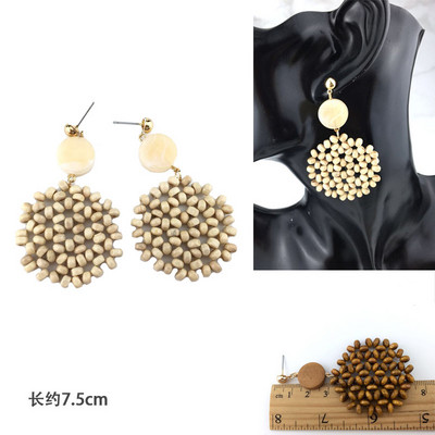 Nauji madingi keli mediniai dideli auskarai moterims pakabinami Bohemia rankų darbo ilgi auskarai Brincos vakarėlių papuošalų didmeninė prekyba