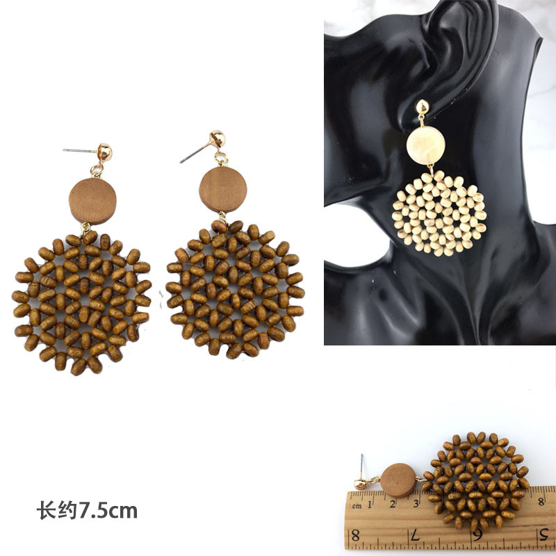 Nauji madingi keli mediniai dideli auskarai moterims pakabinami Bohemia rankų darbo ilgi auskarai Brincos vakarėlių papuošalų didmeninė prekyba