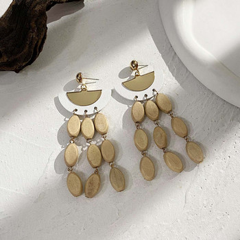 AENSOA Vintage Geometric Wood Drop Earrings for Women Ръчно изработени кафяви цветни листообразни кръгли кръгли дървени обеци Бижута 2022