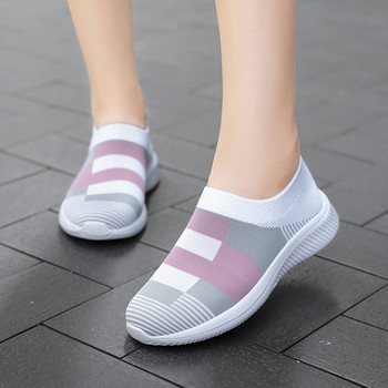 Маратонки Дамски обувки за ходене Дамски леки мокасини Тенис Ежедневни дамски модни чорапи с приплъзване Вулканизирани обувки Голям размер 2021