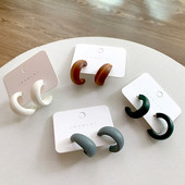 Mieli mėnulio matiniai mediniai auskarai geometriniai C stiliaus pareiškimai vintažinis didelis apskritimas medinis ausų žiedas madinga papuošalai dovana