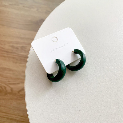 Mieli mėnulio matiniai mediniai auskarai geometriniai C stiliaus pareiškimai vintažinis didelis apskritimas medinis ausų žiedas madinga papuošalai dovana