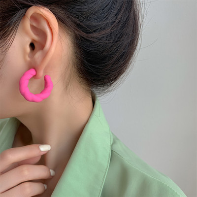 C-tüüpi naiste kõrvarõngad trendiböömi moe vintage keerdkuju poolringikujuline ümmargune lill Roosa avaldus Geomeetrilised Boho ehted