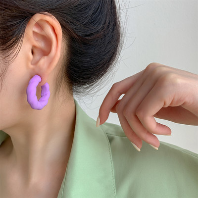 C-tüüpi naiste kõrvarõngad trendiböömi moe vintage keerdkuju poolringikujuline ümmargune lill Roosa avaldus Geomeetrilised Boho ehted