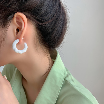 C-tüüpi naiste kõrvarõngad trendiböömi moe vintage keerdkuju poolringikujuline ümmargune lill Roosa avaldus Geomeetrilised Boho ehted