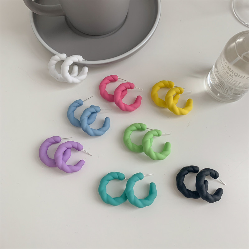 C-tüüpi naiste kõrvarõngad trendiböömi moe vintage keerdkuju poolringikujuline ümmargune lill Roosa avaldus Geomeetrilised Boho ehted