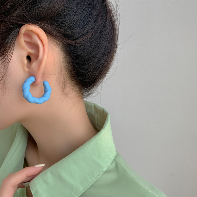 C-tüüpi naiste kõrvarõngad trendiböömi moe vintage keerdkuju poolringikujuline ümmargune lill Roosa avaldus Geomeetrilised Boho ehted