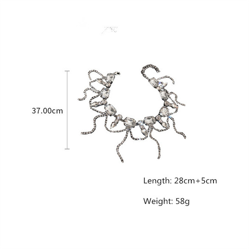 FYUAN Γεωμετρικά Τετράγωνα Κρυστάλλινα Κολιέ Τσόκερ Γυναικείες Μακριά Φούντα Κολιέ με Αλυσίδα Κλεβίλις Δηλώσεις Δώρα Κοσμήματα