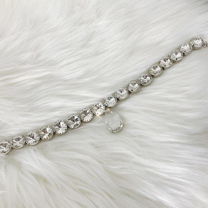 Túlzott strasszos nyaklánc női vízcsepp medál nyaklánc kerek kristály nyaklánc nyaklánc ékszer parti esküvőre