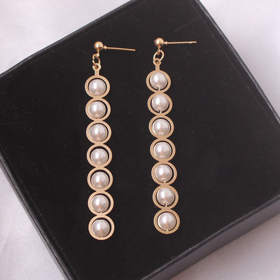 Baltos spalvos kabantys auskarai moterims korėjietiškos mados ilgi kabantys auskarai krištolo kutais auskarai gimtadienio dovana pendientes