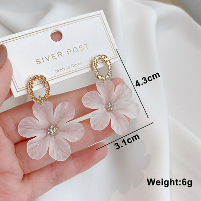 Baltos spalvos kabantys auskarai moterims korėjietiškos mados ilgi kabantys auskarai krištolo kutais auskarai gimtadienio dovana pendientes