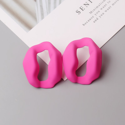 Rožinės spalvos gėlių auskarai moterims Vasaros geometrijos širdies lapeliai drugelis Brincos vakarėlis ausų papuošalas Valentino dienos dovana