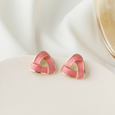 Rožinės spalvos gėlių auskarai moterims Vasaros geometrijos širdies lapeliai drugelis Brincos vakarėlis ausų papuošalas Valentino dienos dovana