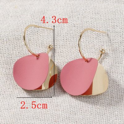 Rožinės spalvos gėlių auskarai moterims Vasaros geometrijos širdies lapeliai drugelis Brincos vakarėlis ausų papuošalas Valentino dienos dovana