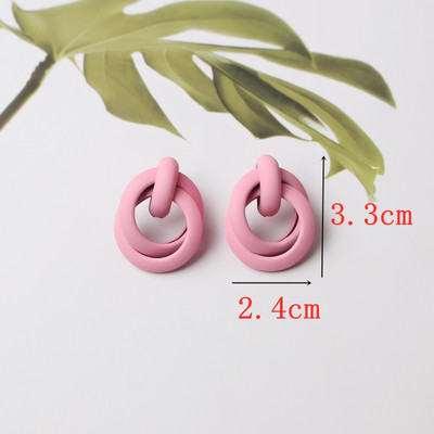 Rožinės spalvos gėlių auskarai moterims Vasaros geometrijos širdies lapeliai drugelis Brincos vakarėlis ausų papuošalas Valentino dienos dovana