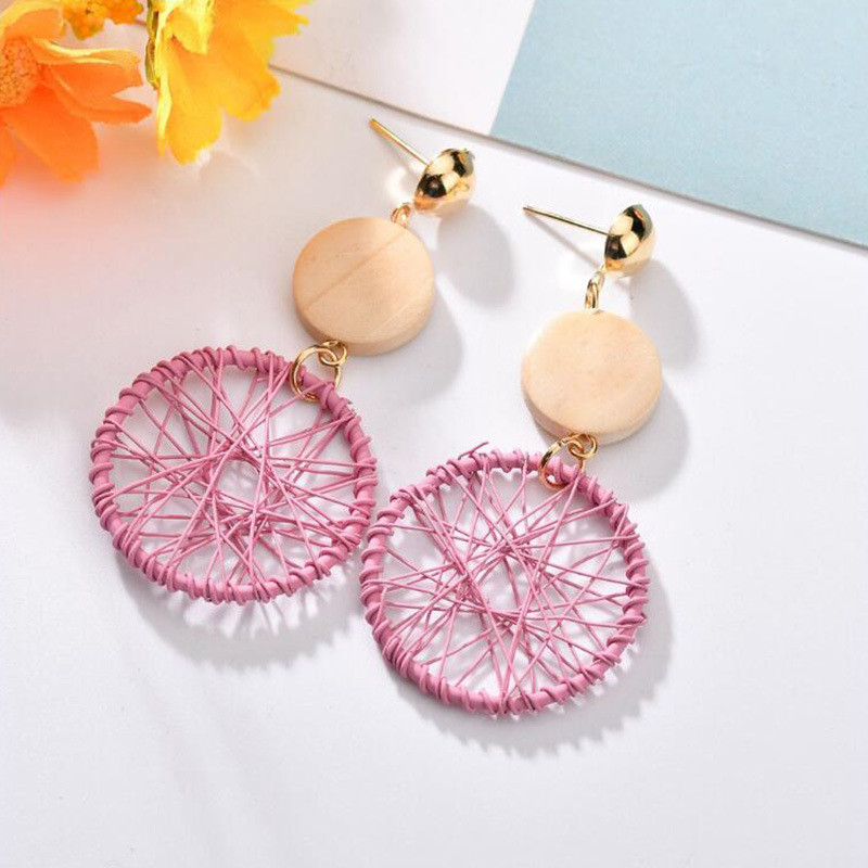 Rožinės spalvos gėlių auskarai moterims Vasaros geometrijos širdies lapeliai drugelis Brincos vakarėlis ausų papuošalas Valentino dienos dovana