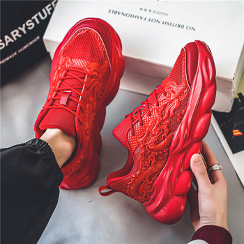 Καυτές εκπτώσεις Ανδρικά κόκκινα αθλητικά παπούτσια μόδας 2024 Casual sneakers Ανδρικά παπούτσια γυμναστικής πλατφόρμας Άνετα αναπνέοντα ανδρικά παπούτσια