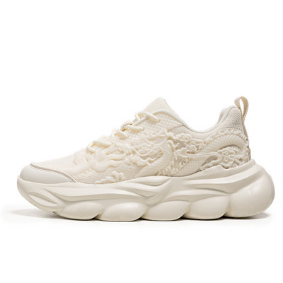 Karštas išpardavimas vyriški raudoni sportbačiai, 2024 m. mados spauda Laisvalaikiai sportbačiai vyriški platforminiai treniruokliai, patogūs kvėpuojantys stambūs vyriški batai