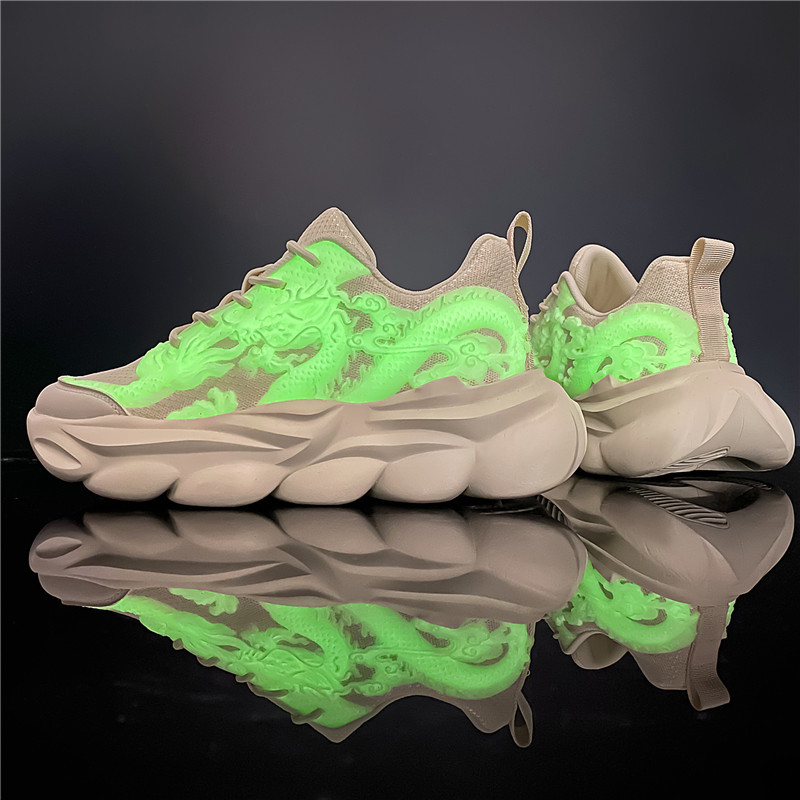 Karštas išpardavimas vyriški raudoni sportbačiai, 2024 m. mados spauda Laisvalaikiai sportbačiai vyriški platforminiai treniruokliai, patogūs kvėpuojantys stambūs vyriški batai