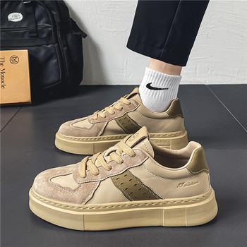 Модни дизайнерски мъжки ежедневни обувки Обувки на платформа Маратонки Мъжки тенденции Вулканизирани обувки С връзки Спортни обувки за ходене