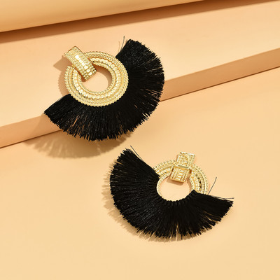 Fashion Bohemian Big Tassel Danngle White Fringe Γυναικεία σκουλαρίκια Drop Earrings for Women Statement Wedding 2023 Jewelry