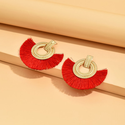 Fashion Bohemian Big Tassel Danngle White Fringe Γυναικεία σκουλαρίκια Drop Earrings for Women Statement Wedding 2023 Jewelry