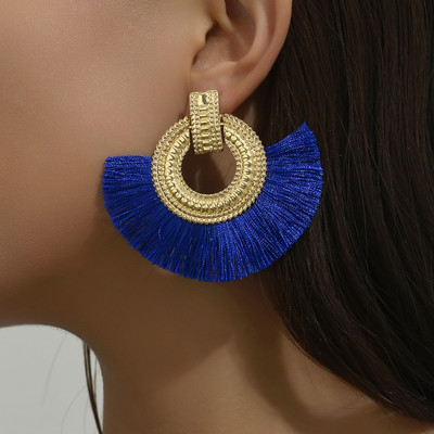 Fashion Bohemian Big Tassel Danngle White Fringe Γυναικεία σκουλαρίκια Drop Earrings for Women Statement Wedding 2023 Jewelry