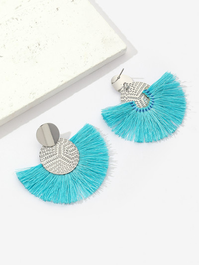 Fashion Bohemian Big Tassel Danngle White Fringe Γυναικεία σκουλαρίκια Drop Earrings for Women Statement Wedding 2023 Jewelry