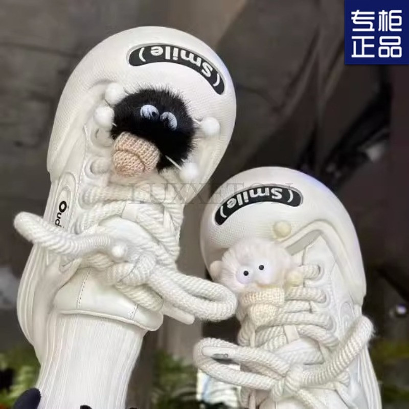 Χαριτωμένα διακοσμητικά παπούτσια σανίδας με χοντρή σόλα, στρογγυλά δάχτυλα, άνετα και ευέλικτα casual αθλητικά παπούτσια