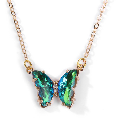 Krāsaini tauriņu kvarca kuloni kaklarotas dabīgā akmens ametisti kaklarotas Luksusa sieviešu kristāla kakla piekariņi sieviešu rhinest