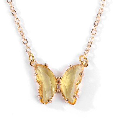 Krāsaini tauriņu kvarca kuloni kaklarotas dabīgā akmens ametisti kaklarotas Luksusa sieviešu kristāla kakla piekariņi sieviešu rhinest