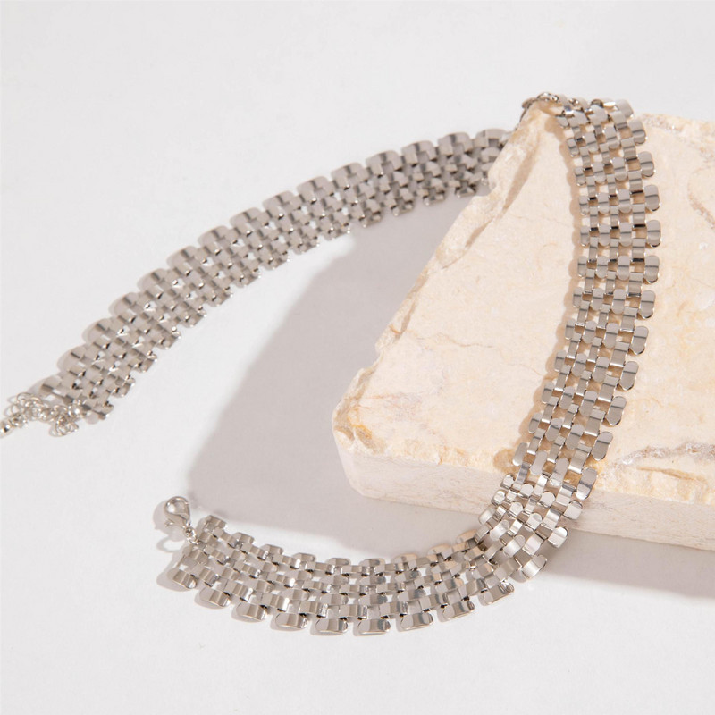 Eltúlzott kubai láncos nyaklánc nőknek Divatos punk metál stílus szabálytalan lánc nyaklánc Choker divat ékszerek hip rock