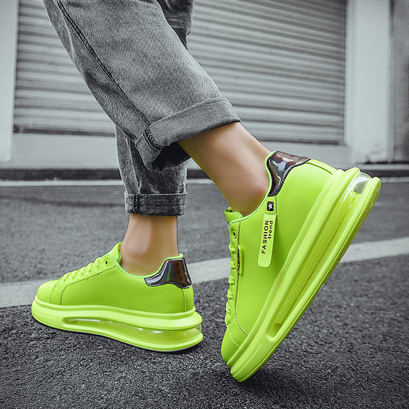 Madingi oro pagalvėlės laisvalaikio sportbačiai vyrams lauko platforma Neslystantys lentos batai Vyriški madingi žalios odos vyriški dizainerio batai