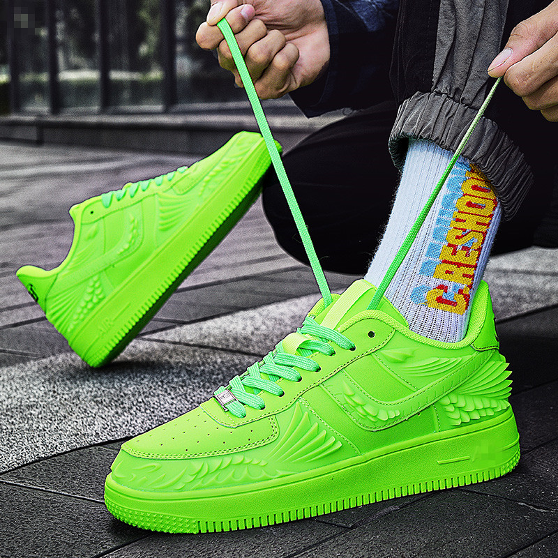 Uus saabunud mood oranž meeste paksud tossud, nahast disainitud tossud, meeste tänavarõivad, vabaajajalatsid Meeste korv