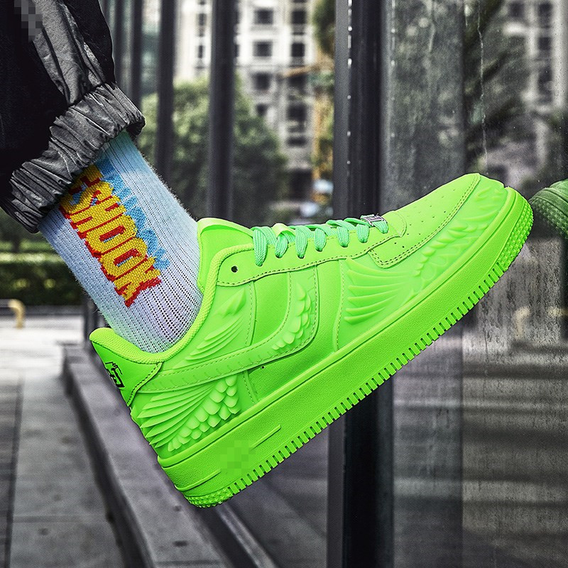 Uus saabunud mood oranž meeste paksud tossud, nahast disainitud tossud, meeste tänavarõivad, vabaajajalatsid Meeste korv