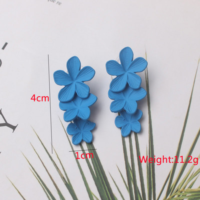 Nauji mėlynos spalvos kabantys auskarai moterims, kabantys geometrinės formos auskarai, tuščiaviduriai trikampiai pakabukai, apvalūs auskarai didmeninė prekyba