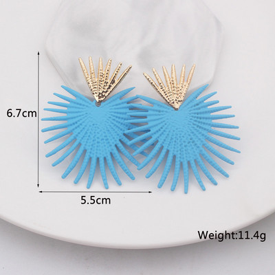 Nauji mėlynos spalvos kabantys auskarai moterims, kabantys geometrinės formos auskarai, tuščiaviduriai trikampiai pakabukai, apvalūs auskarai didmeninė prekyba