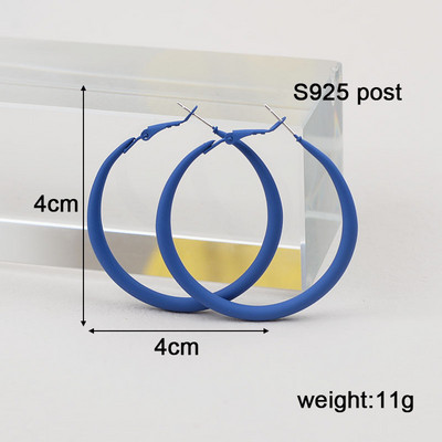 Nauji mėlynos spalvos kabantys auskarai moterims, kabantys geometrinės formos auskarai, tuščiaviduriai trikampiai pakabukai, apvalūs auskarai didmeninė prekyba
