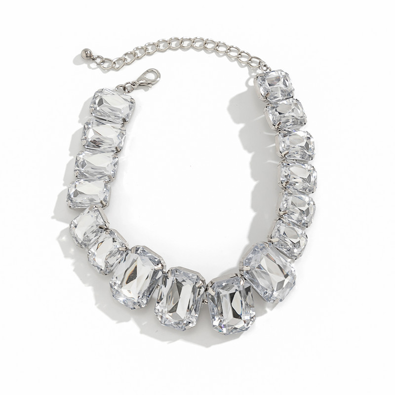 PuRui perdėtas viso kvadrato kalnų krištolinio akmens kaušelis moterims, dideli karoliukai, karoliai, kaklo grandinėlė, moteriškos vestuvės, madingi papuošalai