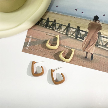 Μπεζ καφέ τετράγωνα γυναικεία σκουλαρίκια κρέμονται ιδιοσυγκρασιακά σμάλτο σκουλαρίκια για γυναικείες γεωμετρικές δηλώσεις αξεσουάρ αυτιών