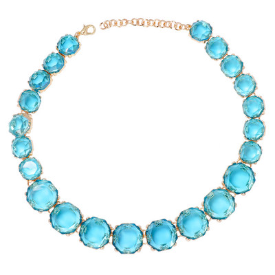 2024 m. nauji spalvingi permatomi krištoliniai auskarai su kaklo karoliai moterims Statement papuošalų rinkinio didmeninė prekyba