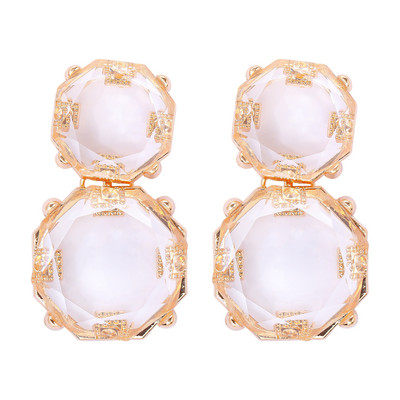 2024 m. nauji spalvingi permatomi krištoliniai auskarai su kaklo karoliai moterims Statement papuošalų rinkinio didmeninė prekyba