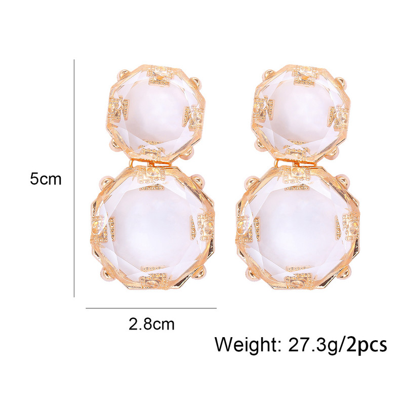 2024 m. nauji spalvingi permatomi krištoliniai auskarai su kaklo karoliai moterims Statement papuošalų rinkinio didmeninė prekyba