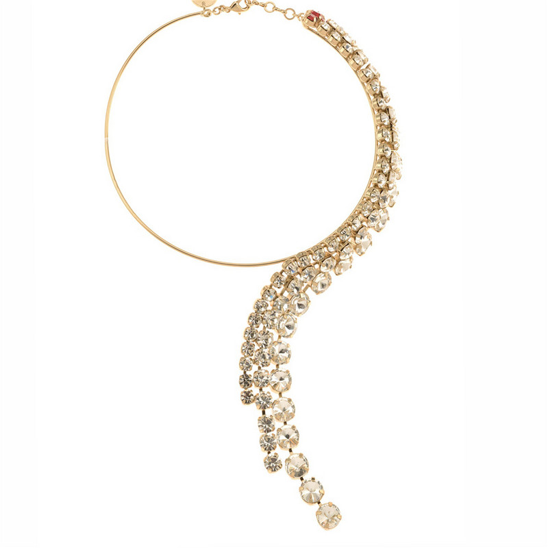 Madingi Kalnų krištolinio akmens kaklo papuošalai, papuošalai moterims su krištoliniu perdėtu kutu Chorker grandinėlė Prabangūs kutais aksesuarai Dovana