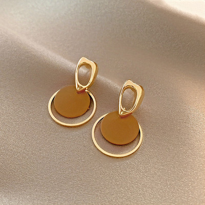 Νέο έγχρωμο σκουλαρίκι κουνιέται για γυναίκες στρογγυλό μεταλλικό κρύσταλλο Brincos Sweet Wedding Party Κοσμήματα Δώρο