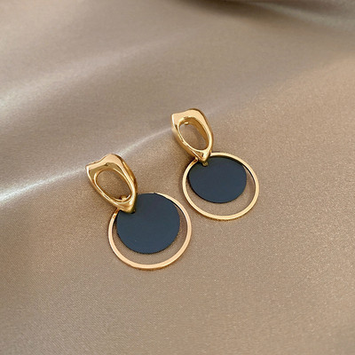 Νέο έγχρωμο σκουλαρίκι κουνιέται για γυναίκες στρογγυλό μεταλλικό κρύσταλλο Brincos Sweet Wedding Party Κοσμήματα Δώρο