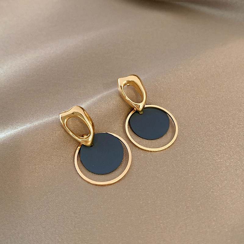 Νέο έγχρωμο σκουλαρίκι κουνιέται για γυναίκες στρογγυλό μεταλλικό κρύσταλλο Brincos Sweet Wedding Party Κοσμήματα Δώρο