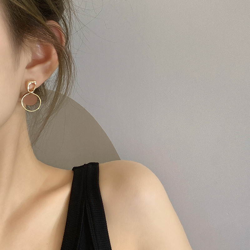 Νέο έγχρωμο σκουλαρίκι κουνιέται για γυναίκες στρογγυλό μεταλλικό κρύσταλλο Brincos Sweet Wedding Party Κοσμήματα Δώρο